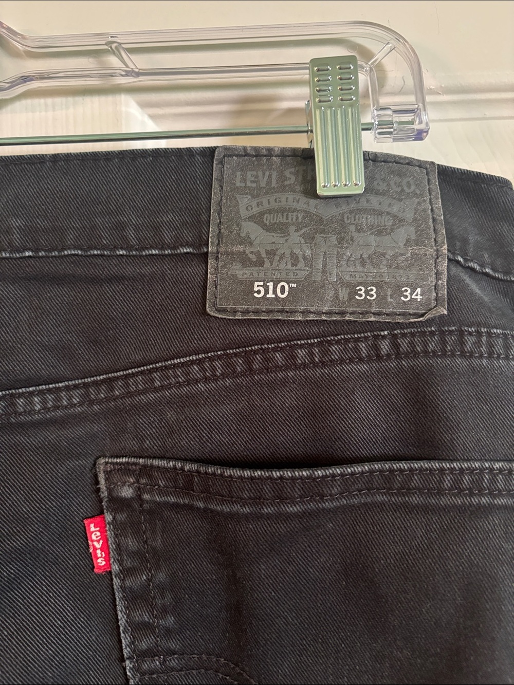 Levi's 510 33/34 Black Men's Slim Jeans with Signature Red Tab - Picture 2 of 3